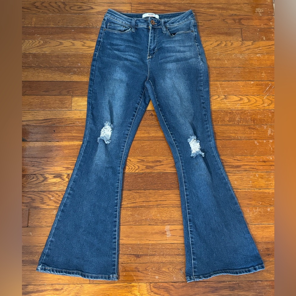 Women's Dark Blue Flare Jeans